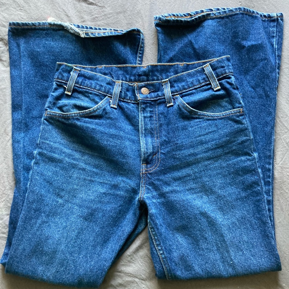 Vtg Levis Bell Bottom Jeans Orange Tab